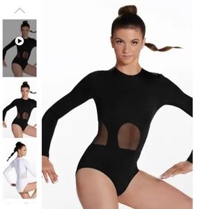 NWT Balera mesh cutout dance leotard LC size